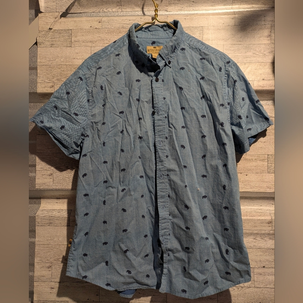 buffalo Jackson Casual Blue Button-Down Shirt for Men